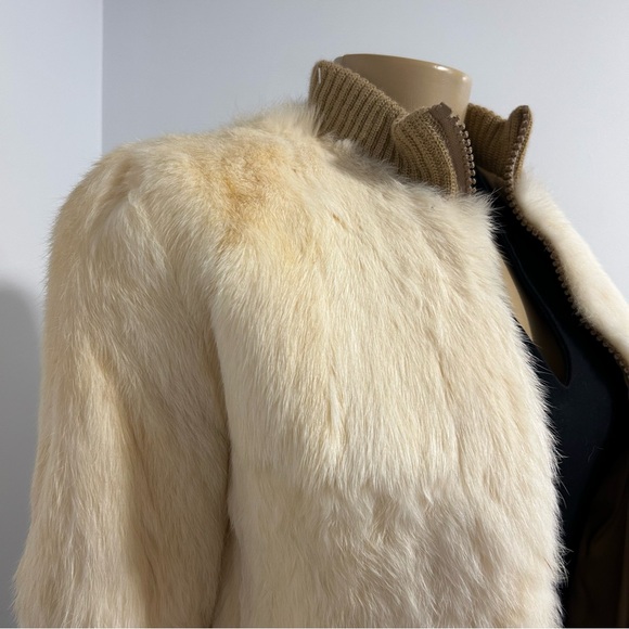 Vintage Cream Fur Mob Wife Coat Jacket XS - Picture 4 of 7